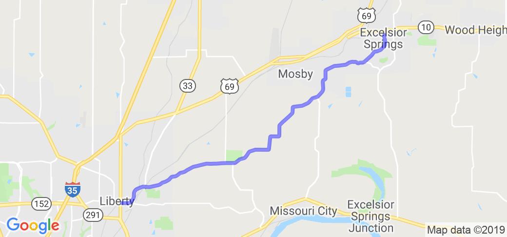 County Road H from Liberty MO to Excelsior Springs |  United States
