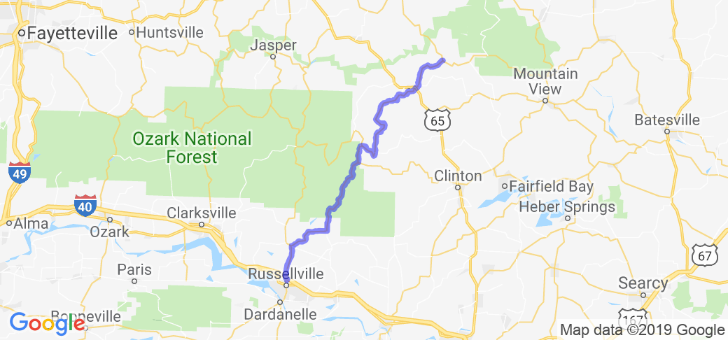 Arkansas Highway 27 from Russellville to Harriet |  United States