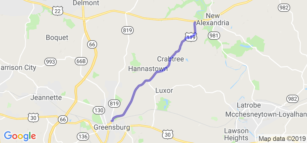PA Route 119  - Greensburg to New Alexandria |  United States