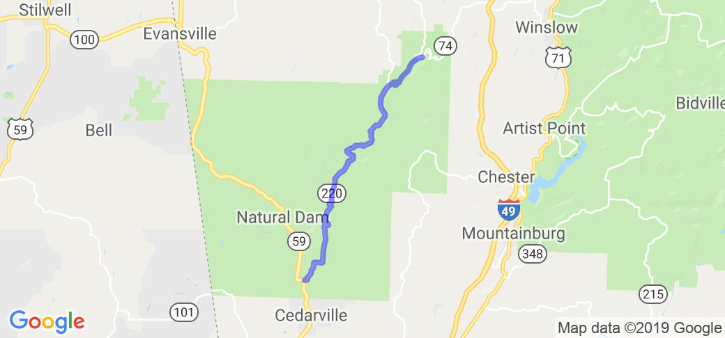 AR 220 from Devil's Den State Park to Cedarville |  United States