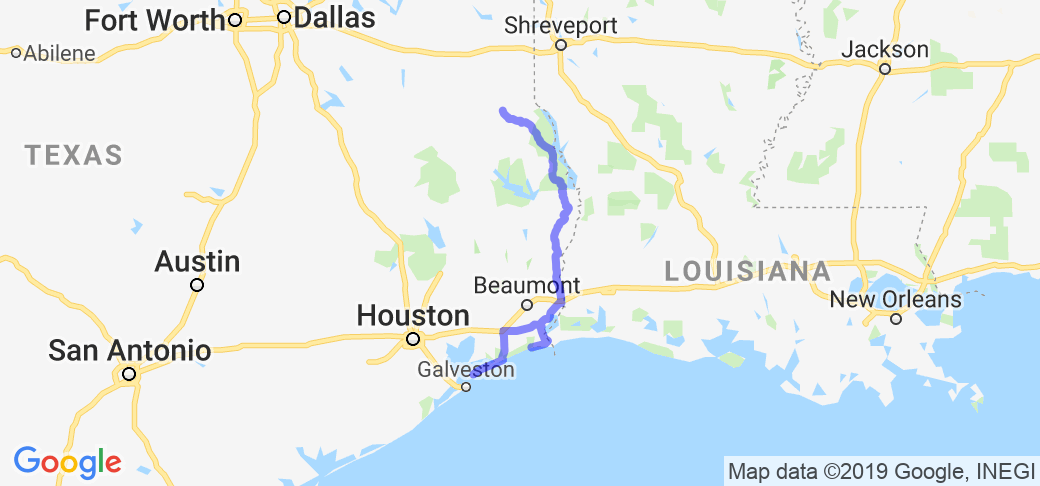 Hwy. 87 From Timpson Tx to Galveston |  United States
