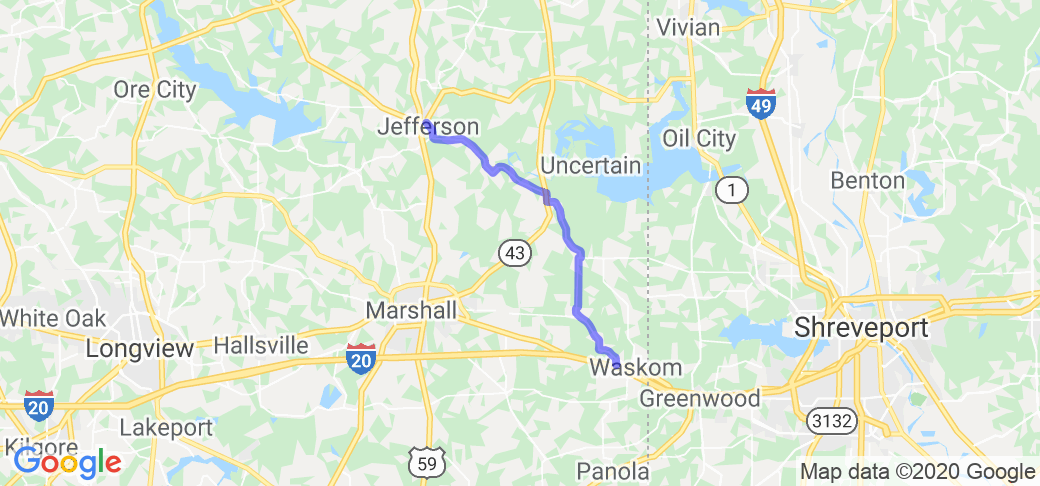 County Road 134 - Waskom to Jefferson TX |  United States