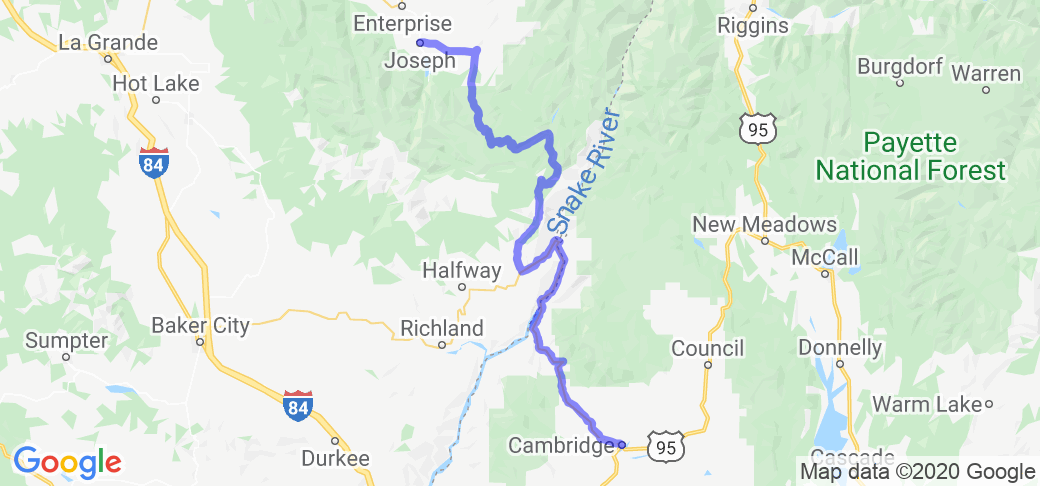 Cambridge Idaho to Joseph Oregon |  Oregon