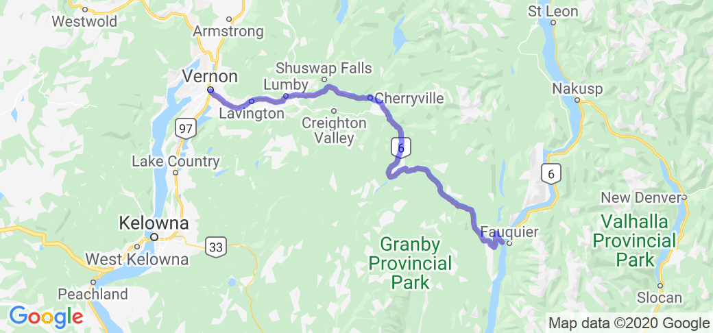 Hwy 6 - Vernon to Fauquier (British Columbia, Canada) |  Routes Around the World