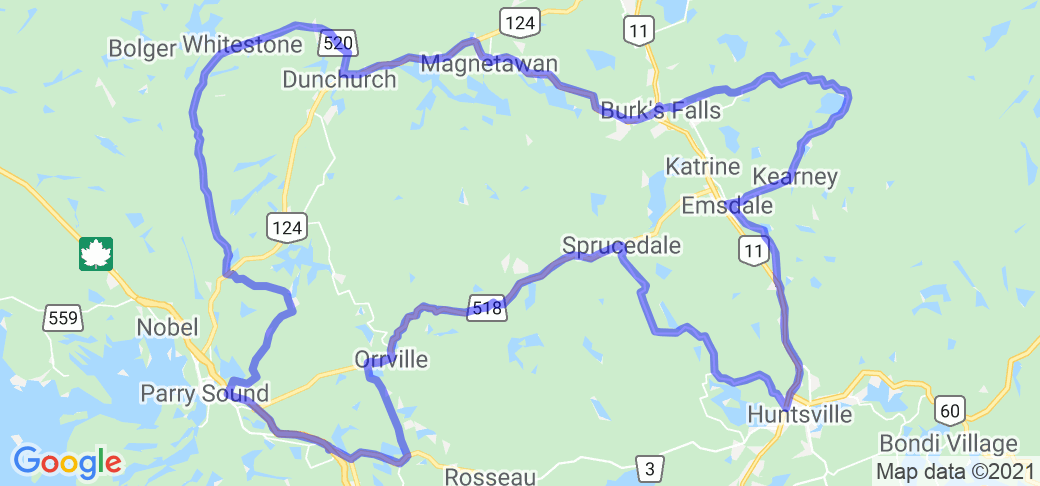 Parry Sound/Huntsville Area Route (Ontario, Canada) |  Routes Around the World