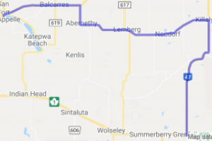 Grenfell to Fort Qu'Appelle (Saskathewan, Canada) |  Routes Around the World