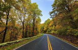 fall motorcycle road in the northeast
