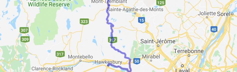 From Hawkesbury to Mont Tremblant on Route 327 (Quebec, Canada) |  Routes Around the World