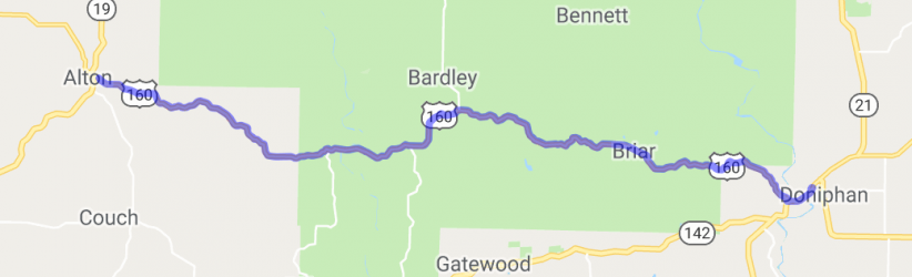 Missouri HWY 160 from Alton to Donaphin |  United States