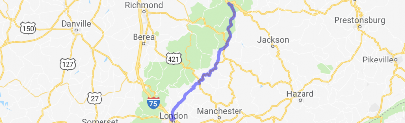 Natural Bridge to London KY via 11 and 30 |  United States