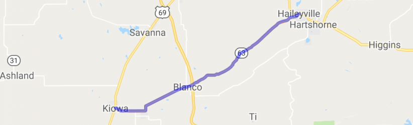 OK 63 Scenic country ride - Haileyville to Kiowa |  United States