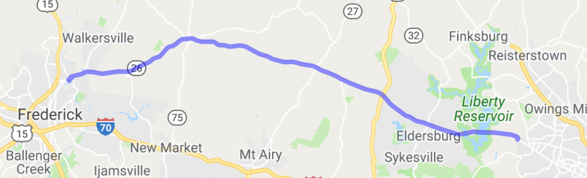 Frederick to Baltimore on Route 26 |  United States