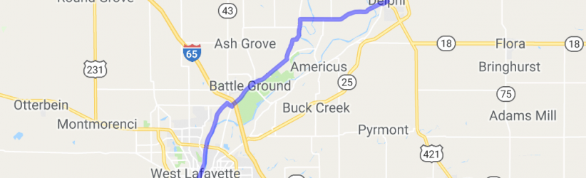 Lafayette to Battle Ground to Delphi |  United States