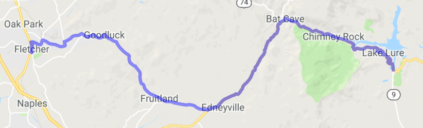 Fletcher NC to Chimney Rock & Lake Lure |  United States