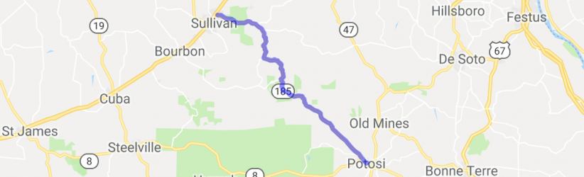 MO Route 185 - Potosi to Oak Grove Village |  United States