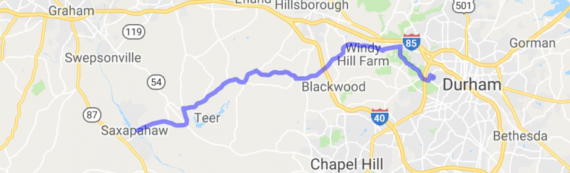 Duke to Saxapahaw |  United States