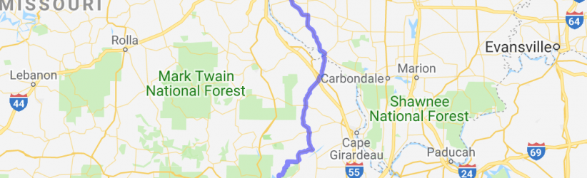 MO 51/IL 3 - Back way from Poplar Bluff to St. Louis |  United States