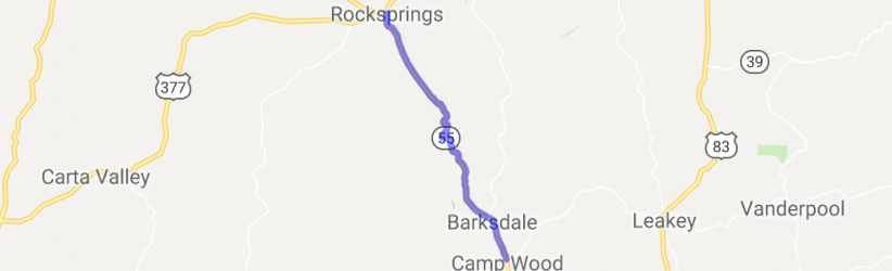 Rocksprings to Camp Wood on TX Route 55 |  United States