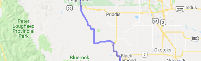 Bragg Creek to Turner Valley (Alberta, Canada) |  Routes Around the World