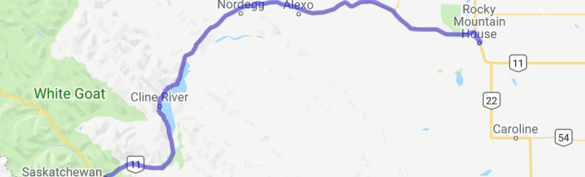 Rocky Mountain House to Saskatchewan Crossing (Alberta, Canada) |  Routes Around the World