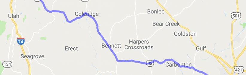 Route 42 - Sanford to Asheboro North Carolina |  United States