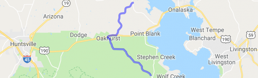 Curves West of Lake Livingston |  United States