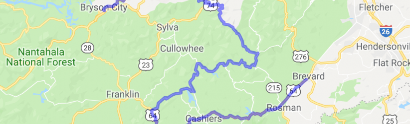 Brevard to Bryson City - mix of backroads and BRP |  United States