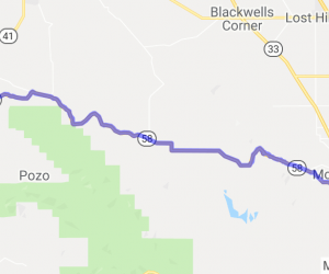 The Lost Highway 58 - Bakersfield to San Luis Opisbo |  United States