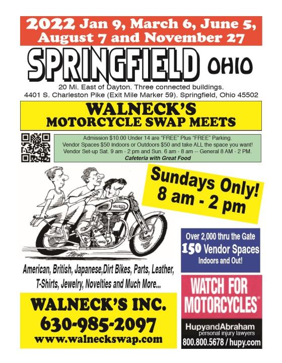 Walneck’s Springfield Motorcycle Swap Meet Motorcycle Roads