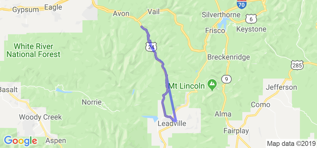 Leadville to Minturn on US 24 |  United States