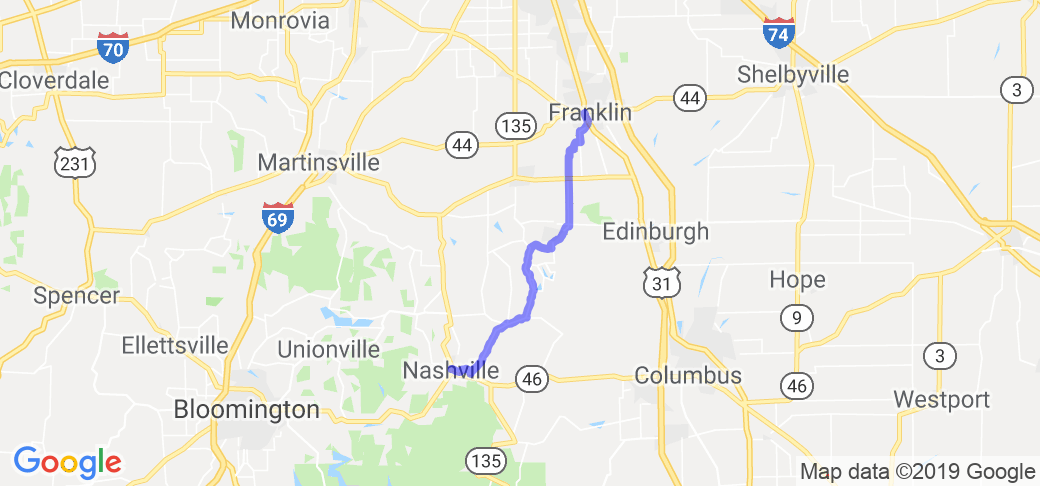 Franklin to Nashville, Indiana |  United States