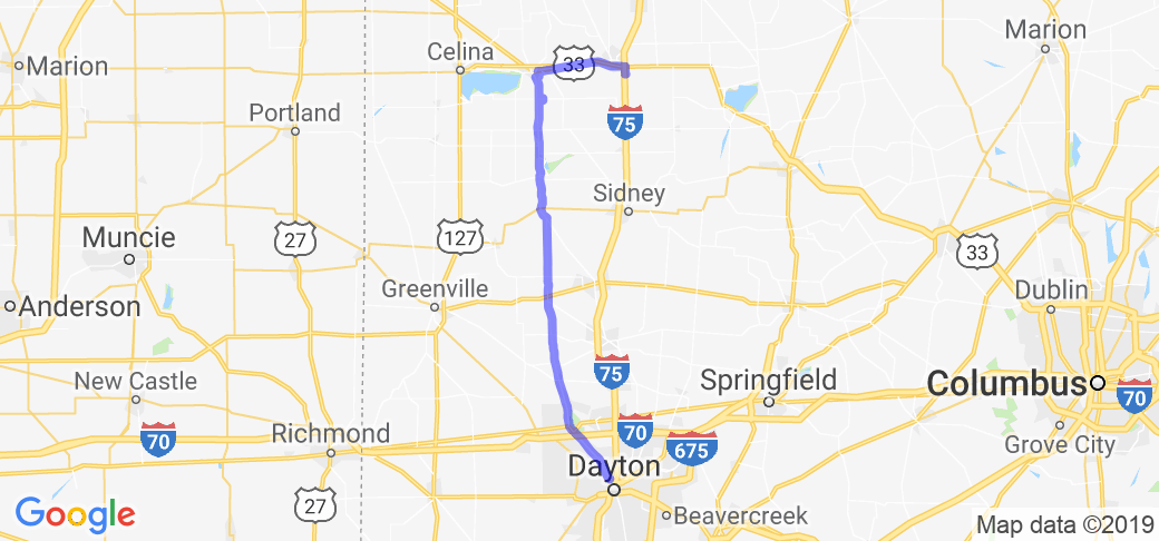 Dayton to Wapakoneta |  United States