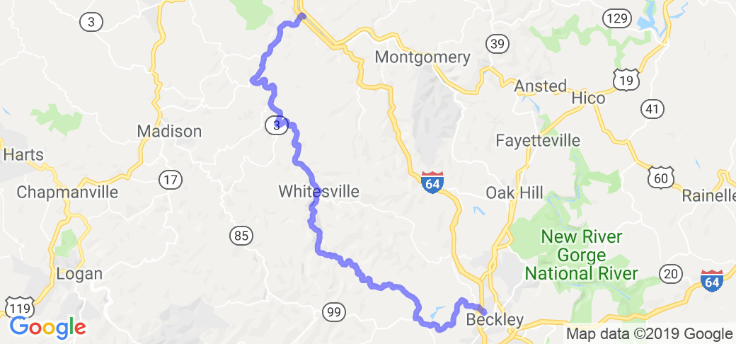 Marmet to Beckley via Routes 94 & 3 |  United States