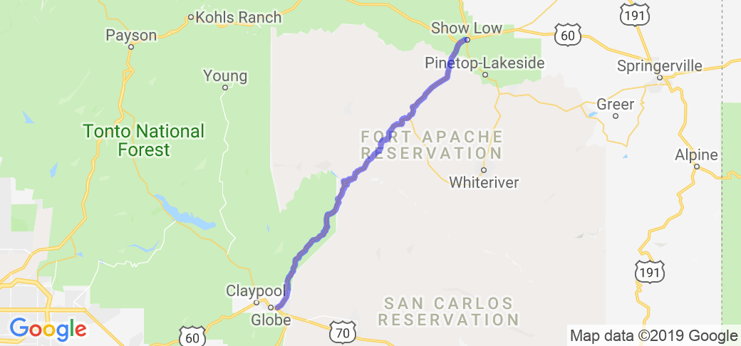Route 60 North from Globe | Route Ref. #34767 | Motorcycle Roads
