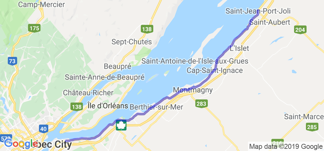 Ride Along the St-Laurence River (Quebec, CA) |  Routes Around the World