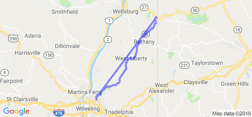 State Route 88 from Wheeling to the PA Border |  United States