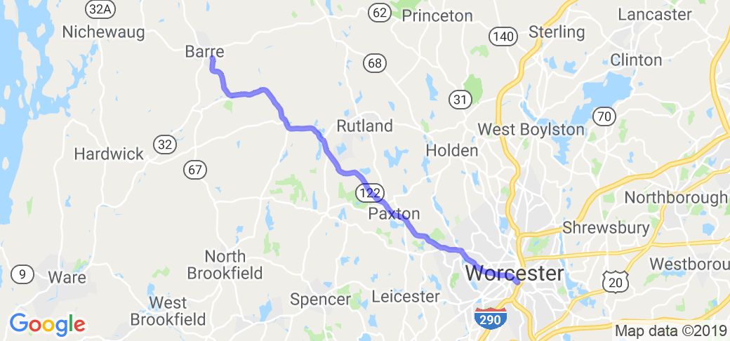 Worcester to Barre on Route 122 |  United States