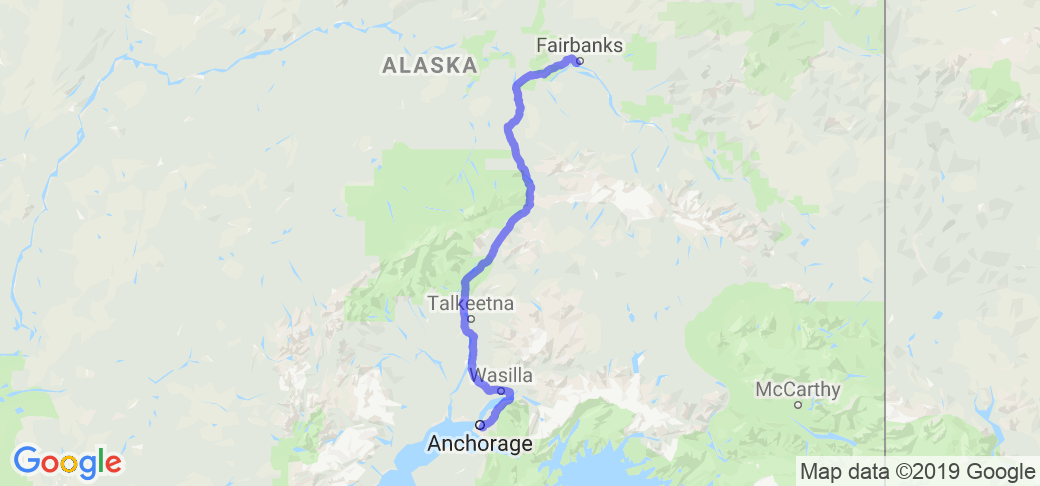 Anchorage to Fairbanks | Route Ref. #36198 | Motorcycle Roads