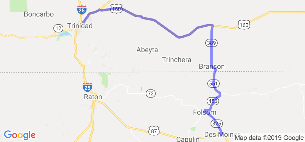 Trinidad, CO to Des Moines, NM |  New Mexico