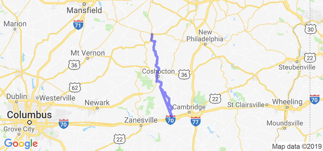 New Concord to Millersburg via SR 83 |  United States