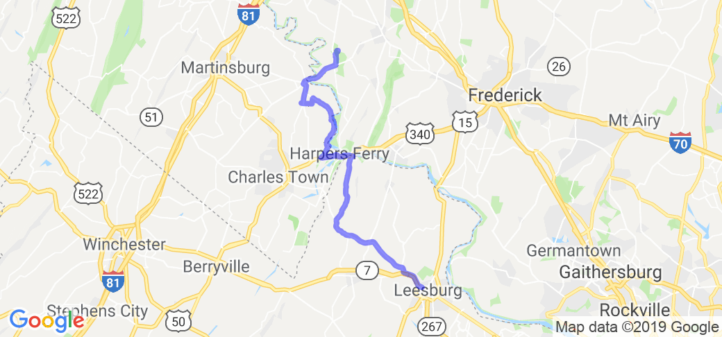 Leesburg VA to Antietam National Battlefield MD |  Virginia