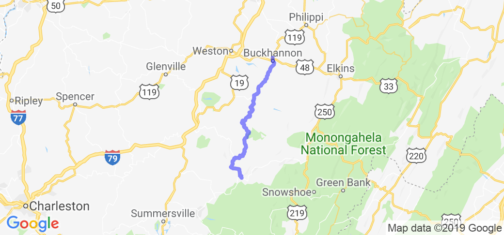 Route 20 from Buckhannon WV to Webster Springs WV |  United States