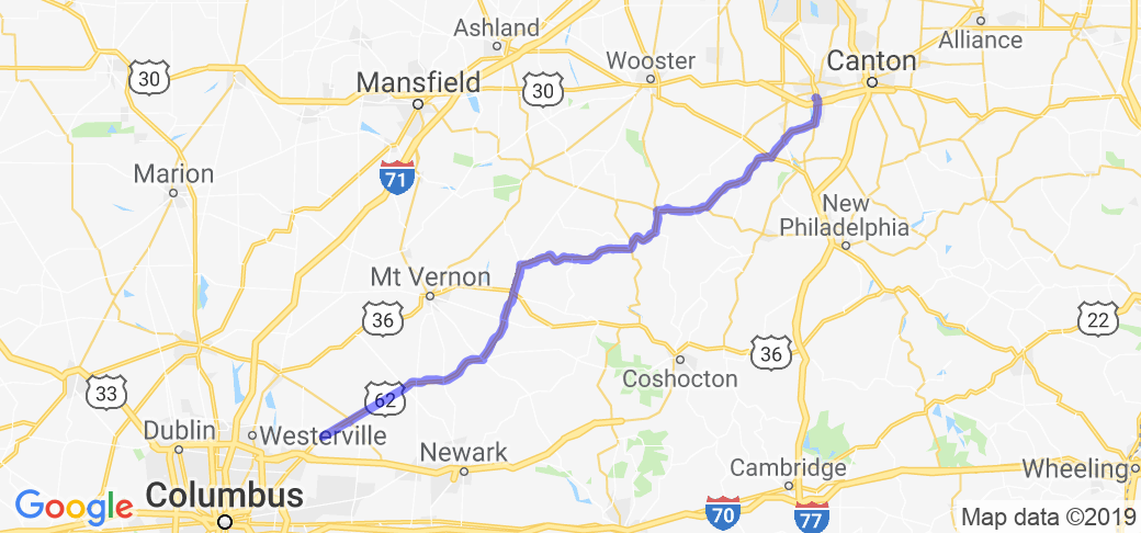 Columbus to Massillon on US 62 |  United States