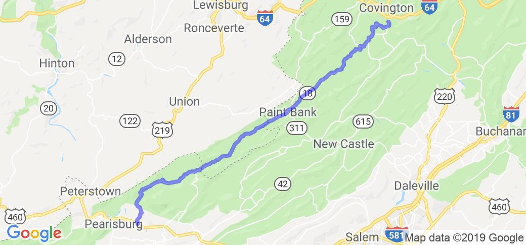Covington to Pearisville |  West Virginia