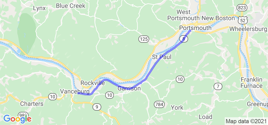 River run from Portsmouth, OH to Vanceburg, KY on KY8 |  United States