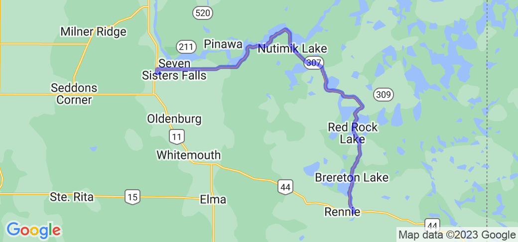 Seven Sisters Falls to West Hawk Lake via 307 & 44 (Manitoba, Canada) |  Routes Around the World