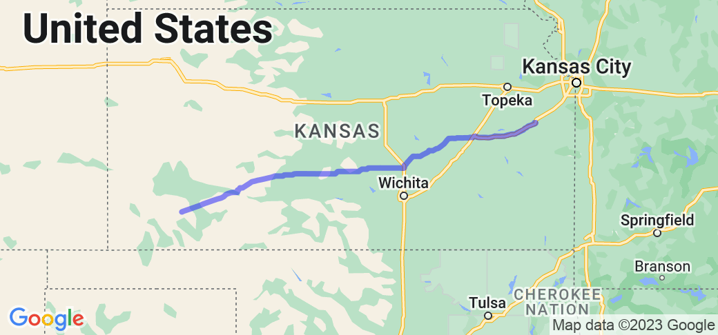 Around the edge of Colorado (segment 1 of 8) - Ottawa KS to Sublette KS |  United States