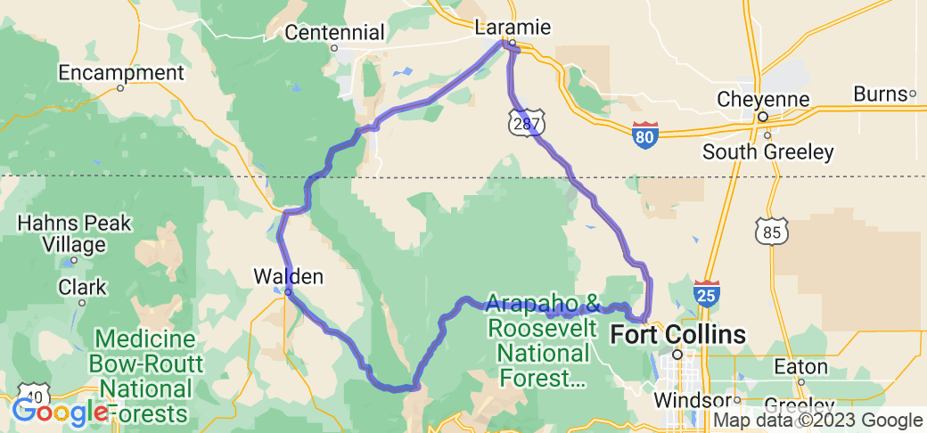 Around the edge of Colorado (segment 7 of 8) - Canyon loop south of Laramie |  Colorado