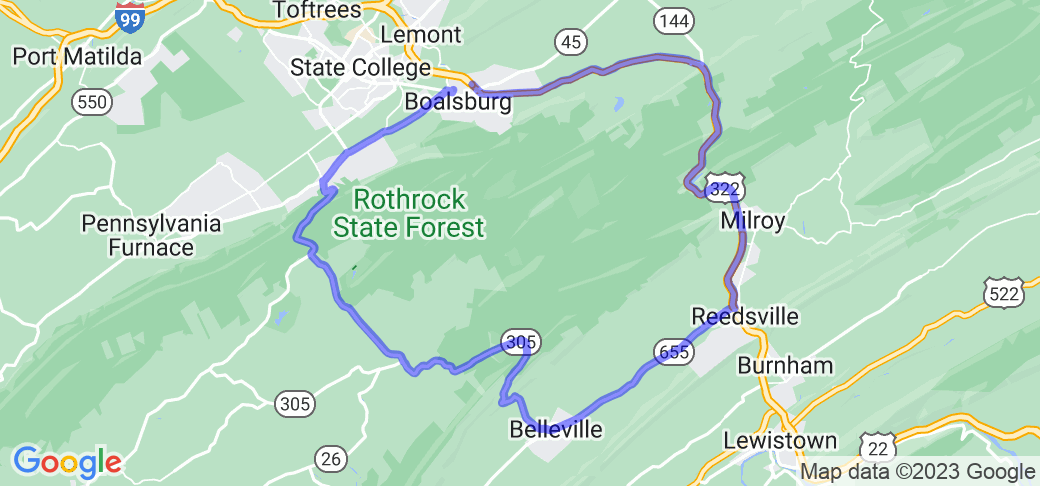 The Boalsburg to Belleville Loop | Route Ref. #74695 | Motorcycle Roads