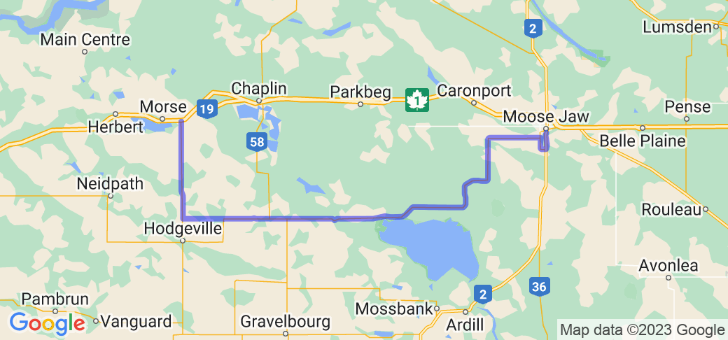 Moose Jaw to Morse Highway 363 and 19 (Saskatchewan, Canada) |  Routes Around the World